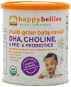 Happy Bellies Organic Baby Cereals with DHA Plus Pre and Probiotics, Multigrain, 7-Ounce Canisters (Pack of 6)