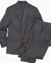 This fine twill jacket from Calvin Klein puts the finishing touch on his polished look. This fine twill jacket from Calvin Klein puts the finishing touch on his polished look.
