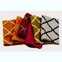 Kim Seybert Tile Napkin - Brown/Periwinkle (Blue) Set of 4 Kim Seybert Tile Napkin - Brown/Periwinkle (Blue) Set of 4
