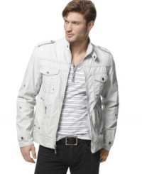 Streamline your style with this moto-inspired jacket from X-Ray. Streamline your style with this moto-inspired jacket from X-Ray.