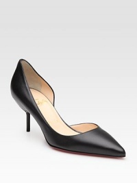 Nappa leather in a timeless d'Orsay silhouette, finished with a point-toe and metal heel. Metal heel, 1½ (40mm) Nappa leather upper Leather lining Signature red leather sole Padded insole Made in ItalyOUR FIT MODEL RECOMMENDS ordering one half size up as this style runs small. Nappa leather in a timeless d'Orsay silhouette, finished with a point-toe and metal heel. Metal heel, 1½ (40mm) Nappa leather upper Leather lining Signature red leather sole Padded insole Made in ItalyOUR FIT MODEL RECOMMENDS ordering one half size up as this style runs small.