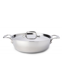 Constructed with an incredibly heat responsive stainless-steel interior, an even-heating pure aluminum core and a hand-polished magnetic stainless steel exterior for unbelievably delicious results in and out of the kitchen. With two sturdy loop hands for easy lifting and a snug-fitting lid, this durable piece is ideal for serving up comfort foods on the daily. Lifetime warranty. Constructed with an incredibly heat responsive stainless-steel interior, an even-heating pure aluminum core and a hand-polished magnetic stainless steel exterior for unbelievably delicious results in and out of the kitchen. With two sturdy loop hands for easy lifting and a snug-fitting lid, this durable piece is ideal for serving up comfort foods on the daily. Lifetime warranty.