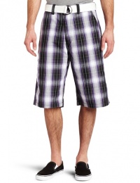 Southpole Men's Belted Colored Plaid Short