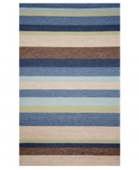 The Stripe Denim area rug is both modern in design and soft in its statement, lending a refreshing update. Neutral and cool tones make this pattern accessible to any room décor and its hand-tufted detailing makes it durable enough to withstand heavy traffic, indoors or out. The Stripe Denim area rug is both modern in design and soft in its statement, lending a refreshing update. Neutral and cool tones make this pattern accessible to any room décor and its hand-tufted detailing makes it durable enough to withstand heavy traffic, indoors or out.