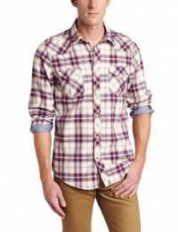 Ben Sherman Men's Laundered Twill Western Long Sleeve Woven Shirt Ben Sherman Men's Laundered Twill Western Long Sleeve Woven Shirt