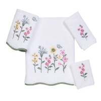 Avanti Premier Country Floral 4-Piece Towel Set, White Avanti Premier Country Floral 4-Piece Towel Set, White