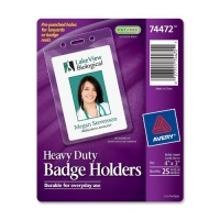 Avery Heavy-Duty Badge Holders for Inserts up to 4 x 3 Inches (74472), Pack of 25 Avery Heavy-Duty Badge Holders for Inserts up to 4 x 3 Inches (74472), Pack of 25