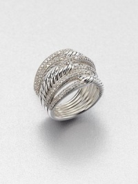 From the Labyrinth Collection. An intriguing looped design in sleek sterling silver accented with sparkling diamonds. Diamonds, 1.1 tcwSterling silverImported 