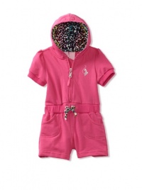 Baby Phat - Kids Baby-girls Infant Terry Hooded Romper, Pink, 12 Months