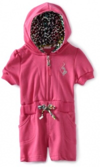 Baby Phat - Kids Baby-girls Newborn Terry Hooded Romper, Pink, 3-6 Months