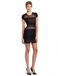 BCBGMAXAZRIA Women's Maiya Lace Front Dress, Black, Large BCBGMAXAZRIA Women's Maiya Lace Front Dress, Black, Large