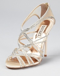 An unexpected combination of mesh and rhinestones lends modern evening style, perfect for the fashionable sophisticate. From Badgley Mischka. An unexpected combination of mesh and rhinestones lends modern evening style, perfect for the fashionable sophisticate. From Badgley Mischka.