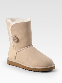 A perfect cold-weather essential: leave the sheepskin cuff up or down for two plush looks. Shaft, 7½ Leg circumference, 14 Button closure Pull-on style Shearling lining EVA sole ImportedOUR FIT MODEL RECOMMENDS ordering true whole size; ½ sizes should order the next whole size up. A perfect cold-weather essential: leave the sheepskin cuff up or down for two plush looks. Shaft, 7½ Leg circumference, 14 Button closure Pull-on style Shearling lining EVA sole ImportedOUR FIT MODEL RECOMMENDS ordering true whole size; ½ sizes should order the next whole size up.