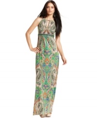 INC's sweeping maxi is totally eye-catching with a paisley print and beaded empire waist. Keyhole cutouts at the front and back give it a dose of sophisticated sexy. INC's sweeping maxi is totally eye-catching with a paisley print and beaded empire waist. Keyhole cutouts at the front and back give it a dose of sophisticated sexy.