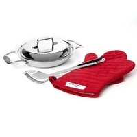 All-Clad Brushed d5 2 Quart All Purpose Pan With Oven Mitts, Spoon & Domed Lid All-Clad Brushed d5 2 Quart All Purpose Pan With Oven Mitts, Spoon & Domed Lid