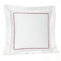 Charisma Bloom 18 x 18-Inch White with Red Trim Decorative Throw Pillow Charisma Bloom 18 x 18-Inch White with Red Trim Decorative Throw Pillow