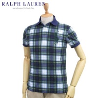 Polo Ralph Lauren Mens Custom-fit Big Pony Polo Shirt, Navy Plaid