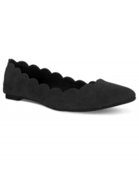 Add a fun, flirty edge to any look with the Abie Flats from Mia. Scalloped edges and a pointy toe bring fresh new appeal to the basic flat. Add a fun, flirty edge to any look with the Abie Flats from Mia. Scalloped edges and a pointy toe bring fresh new appeal to the basic flat.