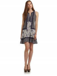 THE LOOKIndian printRound split neck Sleeveless A-line silhouetteTHE FITAbout 34 from shoulder to hemTHE MATERIALSilkCARE & ORIGINDry cleanImportedModel shown is 5'9 (175cm) wearing US size 4. THE LOOKIndian printRound split neck Sleeveless A-line silhouetteTHE FITAbout 34 from shoulder to hemTHE MATERIALSilkCARE & ORIGINDry cleanImportedModel shown is 5'9 (175cm) wearing US size 4.