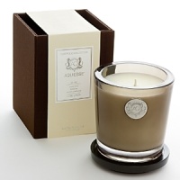 Aquiesse uses a proprietary soy wax blend and is made with organic soy bean oil and carefully selected lead-free wicks. The soy candle is stylishly encased in smoke-brown glass. Aquiesse uses a proprietary soy wax blend and is made with organic soy bean oil and carefully selected lead-free wicks. The soy candle is stylishly encased in smoke-brown glass.