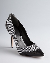 Rachel Roy captures two key trends-the pointed toe and oxford styling-in these elegant high heel pumps. Mix with black and punch up your work wardrobe. Rachel Roy captures two key trends-the pointed toe and oxford styling-in these elegant high heel pumps. Mix with black and punch up your work wardrobe.