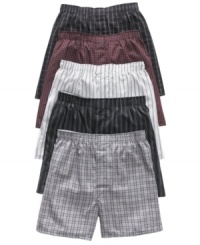 One for each day of the workweek, these patterned woven boxers from Alfani offer a cool, comfortable start to all of your favorite looks. One for each day of the workweek, these patterned woven boxers from Alfani offer a cool, comfortable start to all of your favorite looks.
