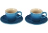 Le Creuset Stoneware Set of 2 Espresso Cups and Saucers, Marseille