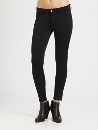 Stay ahead of the curve in these wear-with-anything leggings, fashioned with five-pocket styling and a touch of stretch. THE FITSkinny fitMedium rise, about 8Inseam, about 29THE DETAILSButton closureZip flyFive-pocket styleZippered cuffs85% nylon/15% elastaneMachine washImportedModel shown is 5'10 (177cm) wearing US size 4. Stay ahead of the curve in these wear-with-anything leggings, fashioned with five-pocket styling and a touch of stretch. THE FITSkinny fitMedium rise, about 8Inseam, about 29THE DETAILSButton closureZip flyFive-pocket styleZippered cuffs85% nylon/15% elastaneMachine washImportedModel shown is 5'10 (177cm) wearing US size 4.