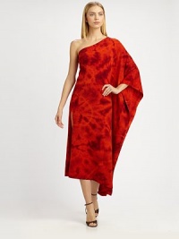 Finespun cashmere in an easy-to-wear poncho silhouette, patterned with a vibrant tie-dye print.Asymmetrical necklineSingle long poncho-style sleeveSide slitCashmereDry cleanImported of Italian fabricModel shown is 5'10½ (179cm) wearing US size Small. Finespun cashmere in an easy-to-wear poncho silhouette, patterned with a vibrant tie-dye print.Asymmetrical necklineSingle long poncho-style sleeveSide slitCashmereDry cleanImported of Italian fabricModel shown is 5'10½ (179cm) wearing US size Small.