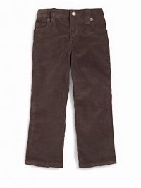 THE LOOKBanded waist with elastic back and belt loops Front zip and hook closure 5-pocket design Metal rivet details Decorative topstitching on back pockets Embroidered whale logo on back right pocket Bootcut silhouetteTHE MATERIAL98% cotton/2% spandexCARE & ORIGINMachine wash Imported THE LOOKBanded waist with elastic back and belt loops Front zip and hook closure 5-pocket design Metal rivet details Decorative topstitching on back pockets Embroidered whale logo on back right pocket Bootcut silhouetteTHE MATERIAL98% cotton/2% spandexCARE & ORIGINMachine wash Imported