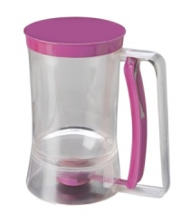 Pour with precision-simply add batter and pull the handle of this dispenser for mess-free prep of cupcakes, pancakes and more. Long gone are the days of spooning out batter, getting your hands sticky and cleaning up drips and spills because this dispenser puts batter in its place for picture perfect presentation. 10-year warranty. Pour with precision-simply add batter and pull the handle of this dispenser for mess-free prep of cupcakes, pancakes and more. Long gone are the days of spooning out batter, getting your hands sticky and cleaning up drips and spills because this dispenser puts batter in its place for picture perfect presentation. 10-year warranty.