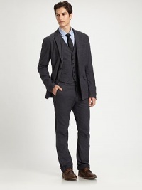 A sartorial essential for every man of style, impeccably tailored in modern-fitting cotton with a two-button front and a notch lapel.Button-frontChest welt, waist patch pocketsAbout 28 from shoulder to hemCottonDry cleanImported A sartorial essential for every man of style, impeccably tailored in modern-fitting cotton with a two-button front and a notch lapel.Button-frontChest welt, waist patch pocketsAbout 28 from shoulder to hemCottonDry cleanImported