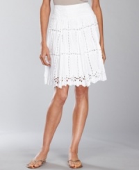 Full and feminine, INC's eyelet skirt adds a sweet touch to your wardrobe. So pretty with pastel tops! Full and feminine, INC's eyelet skirt adds a sweet touch to your wardrobe. So pretty with pastel tops!