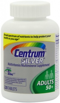 Centrum Silver, Multivitamin/ Multimineral Supplement, 220-Count Bottle Centrum Silver, Multivitamin/ Multimineral Supplement, 220-Count Bottle