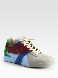 Graffiti brightens this cement-dipped leather silhouette for an industrial twist on classic sneakers. Cement-coated leather upperLeather liningSelf-covered solePadded insoleMade in Italy Graffiti brightens this cement-dipped leather silhouette for an industrial twist on classic sneakers. Cement-coated leather upperLeather liningSelf-covered solePadded insoleMade in Italy