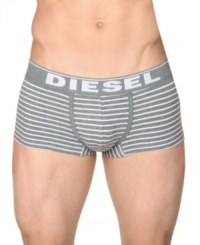 These cotton trunks by Diesel are stretchy for comfort and striped for style. These cotton trunks by Diesel are stretchy for comfort and striped for style.