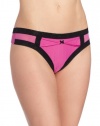 Betsey Johnson Women's Zipper Stripe Wide Side Thong