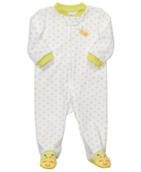 A playful pink coverall will have her looking her baby best at play or rest. A playful pink coverall will have her looking her baby best at play or rest.