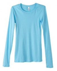 Bella Women's soft Sheer mini Rib CrewNeck T-Shirt, light aqua, Medium Bella Women's soft Sheer mini Rib CrewNeck T-Shirt, light aqua, Medium