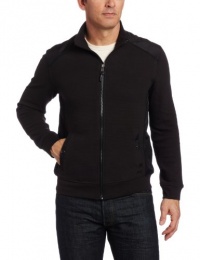 Calvin Klein Sportswear Men's Long Sleeve Full Zip Mixed Media Ottoman Mock Neck Calvin Klein Sportswear Men's Long Sleeve Full Zip Mixed Media Ottoman Mock Neck