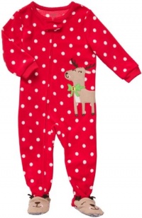 Carter's Boys and Girls Winter Reindeer Fleece Footed Pajamas (6 Months, Girls- Polka) Carter's Boys and Girls Winter Reindeer Fleece Footed Pajamas (6 Months, Girls- Polka)