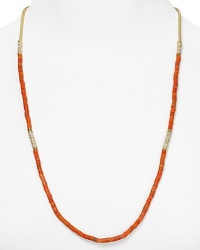 Michael Kors Summer Jet Set Coral Beaded Pave Necklace MKJ1739 Michael Kors Summer Jet Set Coral Beaded Pave Necklace MKJ1739