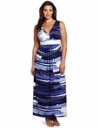 Karen Kane Women's Plus-size Printed Pleated Maxi Dress Karen Kane Women's Plus-size Printed Pleated Maxi Dress