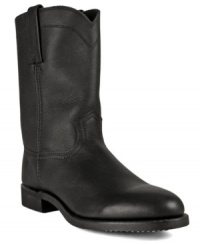 Frye combines modern comfort and old world charm with these smooth, plain toe leather men's boots. You'll feel like a modern day cowboy when you slip into this roguish pair of boots for men. Frye combines modern comfort and old world charm with these smooth, plain toe leather men's boots. You'll feel like a modern day cowboy when you slip into this roguish pair of boots for men.
