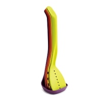 Joseph Joesph fancifies your essential kitchenware with these bright and colorful tools that stack together with small magnets in the handles for compact storage. With a slotted spatula and spoon, spaghetti server, solid spoon and ladle, you're sure to give this vibrant set a lot of use. Joseph Joesph fancifies your essential kitchenware with these bright and colorful tools that stack together with small magnets in the handles for compact storage. With a slotted spatula and spoon, spaghetti server, solid spoon and ladle, you're sure to give this vibrant set a lot of use.