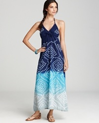Make a bohemian beachwear statement with this dip dye printed coverup from Debbie Katz. Post-plunge, this dress perfects a low-key lounge look. Make a bohemian beachwear statement with this dip dye printed coverup from Debbie Katz. Post-plunge, this dress perfects a low-key lounge look.