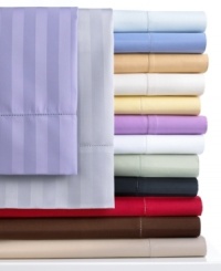 Embedded in luxury, the Damask Stripe extra deep sheet set accommodates growing mattress sizes in classic colors with 500-thread count Pima cotton. Hemstitch detailing on pillowcases and flat sheet. Embedded in luxury, the Damask Stripe extra deep sheet set accommodates growing mattress sizes in classic colors with 500-thread count Pima cotton. Hemstitch detailing on pillowcases and flat sheet.