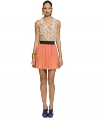 Crinkled pleats make Bar III's mini skirt stand out! Try it with slouchy tees or a flirty blouse for summer. Crinkled pleats make Bar III's mini skirt stand out! Try it with slouchy tees or a flirty blouse for summer.