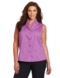 Jones New York Women's Plus-Size Sleeveless Easy Care Blouse, Light Plume, 14W Jones New York Women's Plus-Size Sleeveless Easy Care Blouse, Light Plume, 14W