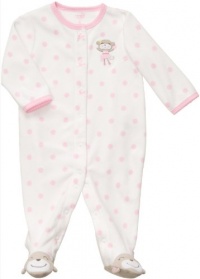 Carter's Girls Newborn-6 Months Polka Dotted Monkey Sleep N Play Carter's Girls Newborn-6 Months Polka Dotted Monkey Sleep N Play